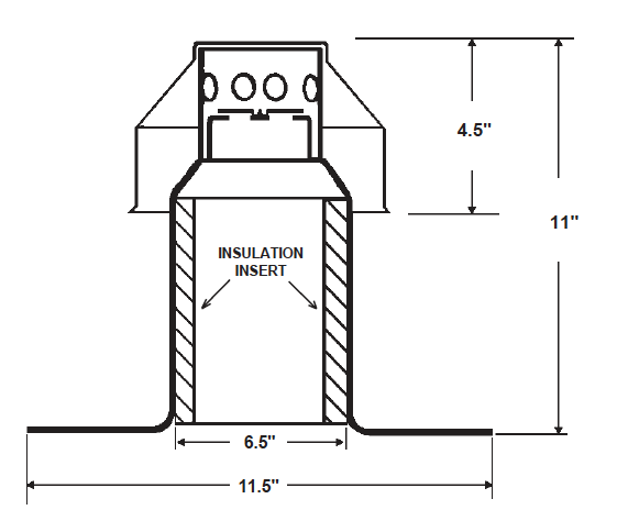  Large Aluminum Vent Dimensional