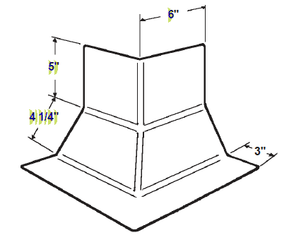  Outside Corner with cant- EPDM or Neoprene Dimensional