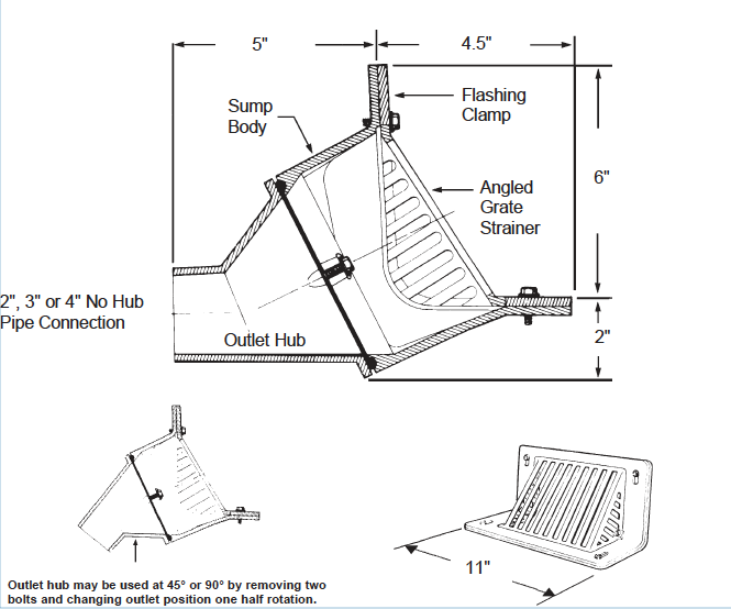 Parapet/Scupper Drain Dimensional 