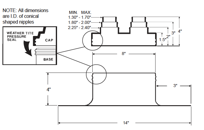 Alumi-Flash Standard with C-412 Cap dimensiona