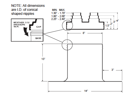 Alumi-Flash Extra Tall (XT) with C- 412 Cap Dimensional