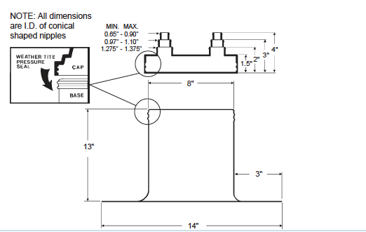 Alumi-Flash Extra Tall (XT) with C- 481 Cap Dimensional